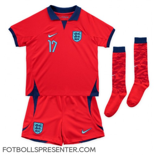 England Bukayo Saka #17 Bortatröja Barn VM 2022 Kortärmad (+ korta byxor)